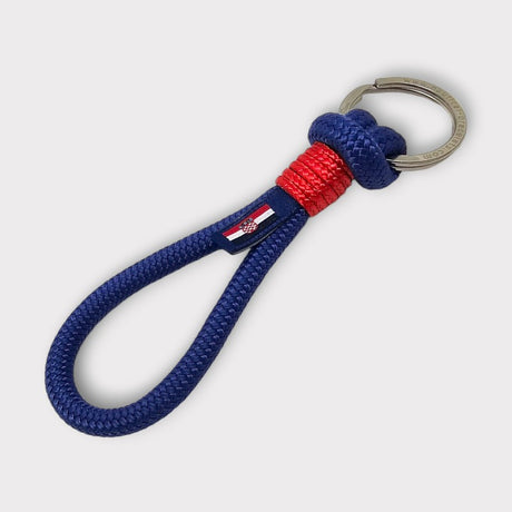 HARBOUR nautical rope keyring blue red