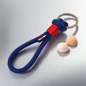 HARBOUR nautical rope keyring blue red