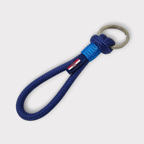 HARBOUR nautical rope keyring blue