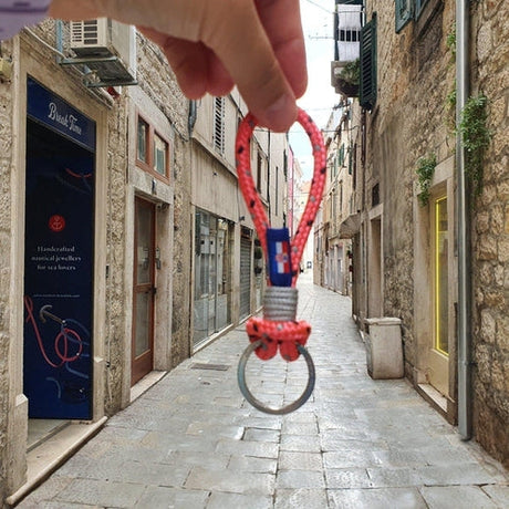 HARBOUR nautical rope keyring pink mix