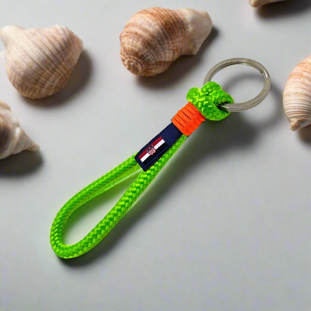 HARBOUR recycled rope keyring green orange