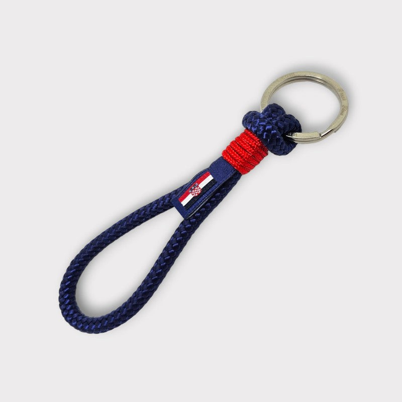HARBOUR recycled rope keyring navy blue red
