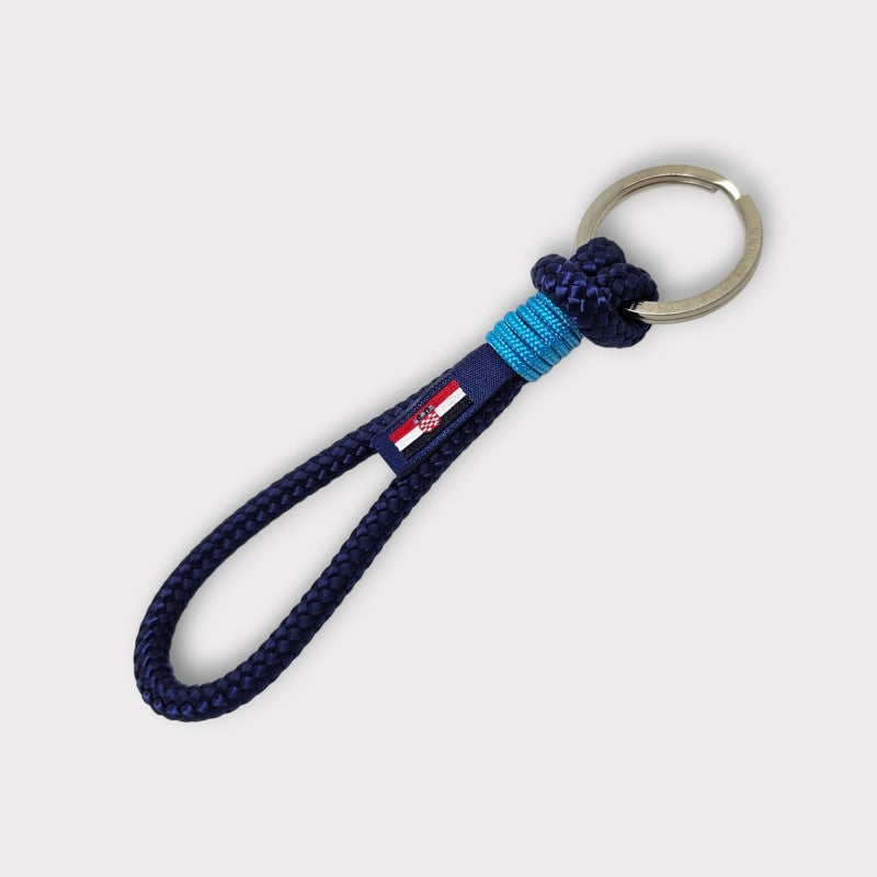 HARBOUR recycled rope keyring navy blue turquoise