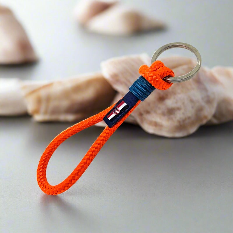 HARBOUR recycled rope keyring orange teal