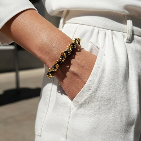 OCEAN MAXI Designer Bracelet / Necklace Navy Blue