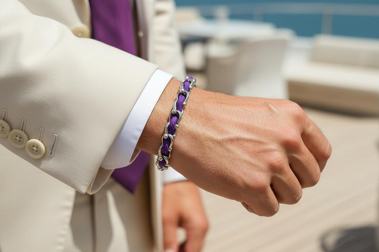 OCEAN MAXI Designer Bracelet / Necklace Neon Purple