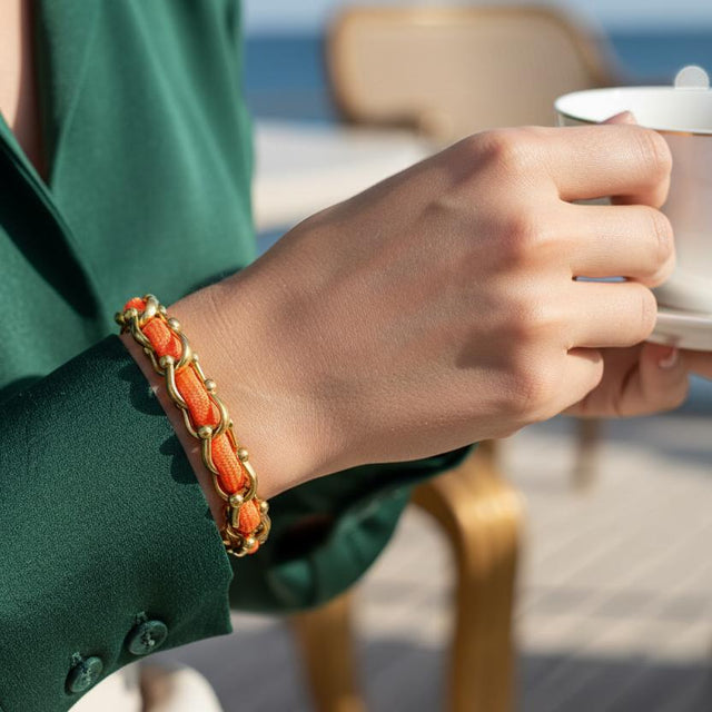 OCEAN MAXI Designer Bracelet / Necklace Orange
