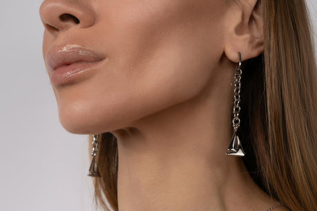 OCEAN MINI Dangle Earrings with Boat Pendant