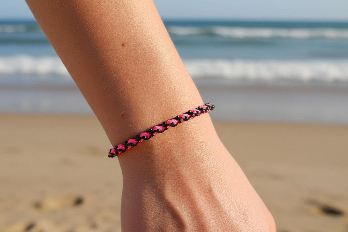 OCEAN MINI Designer Bracelet / Necklace Neon Pink
