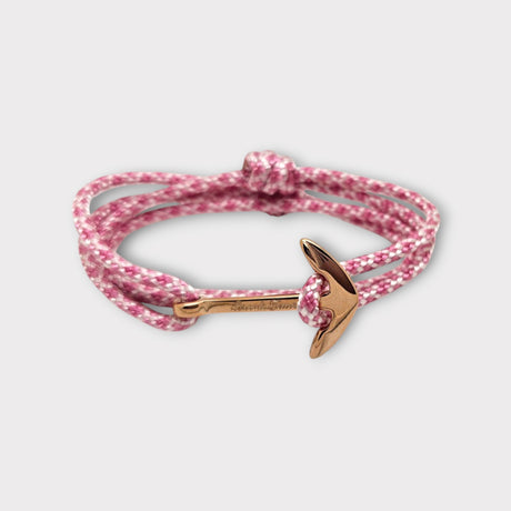 YACHT CREW mittelgroßes Ankerarmband rosa pink weiß