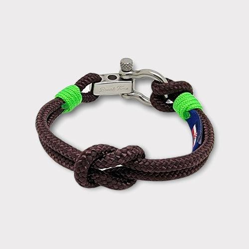 RECYCLED rope bracelet brown neon green