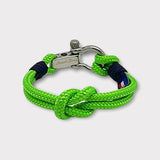 RECYCLED rope bracelet green navy blue