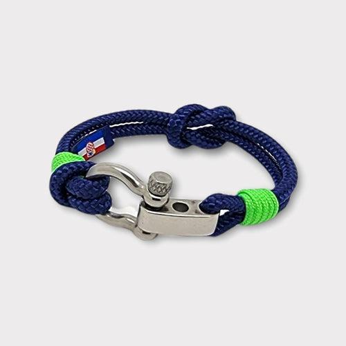 RECYCLED rope bracelet navy blue green