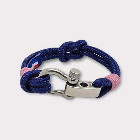 RECYCLED rope bracelet navy blue lavender pink