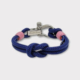 RECYCLED rope bracelet navy blue lavender pink