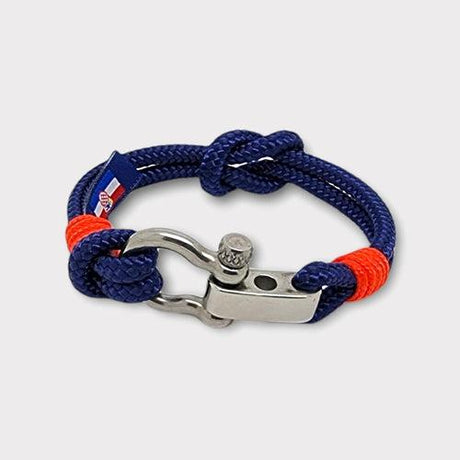 RECYCLED rope bracelet navy blue orange