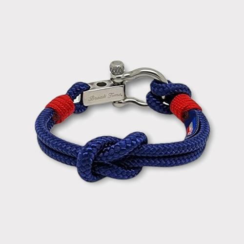RECYCLED rope bracelet navy blue red