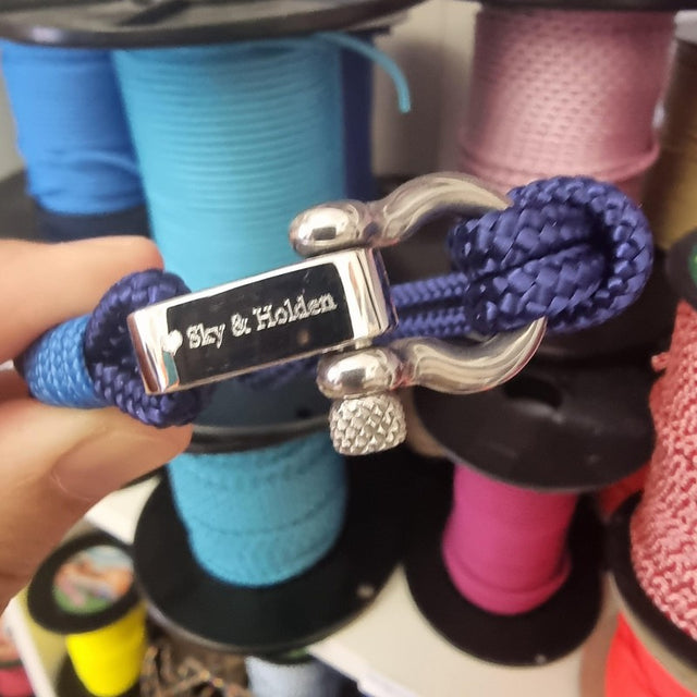 RECYCLED rope bracelet navy blue