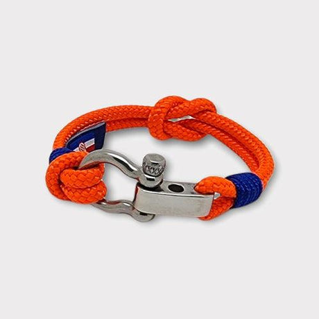 RECYCLED rope bracelet orange electric blue