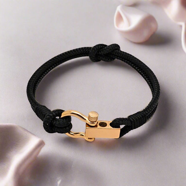 ROYAL 3mm nautical clasp bracelet black