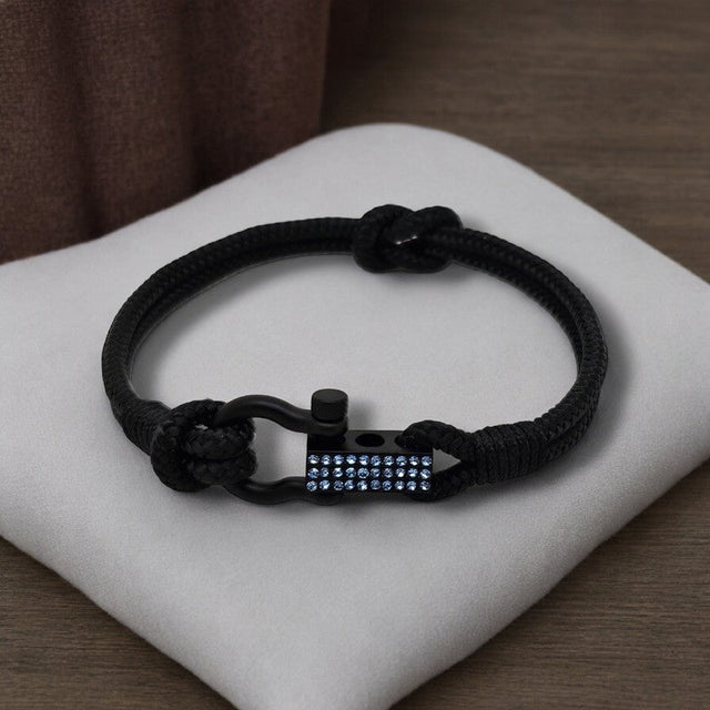 ROYAL 3mm nautical clasp bracelet black
