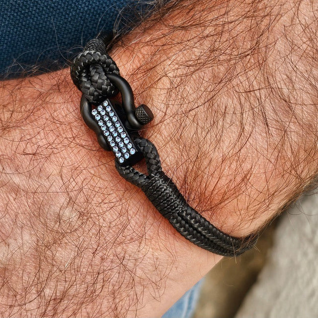 ROYAL 3mm nautical clasp bracelet black