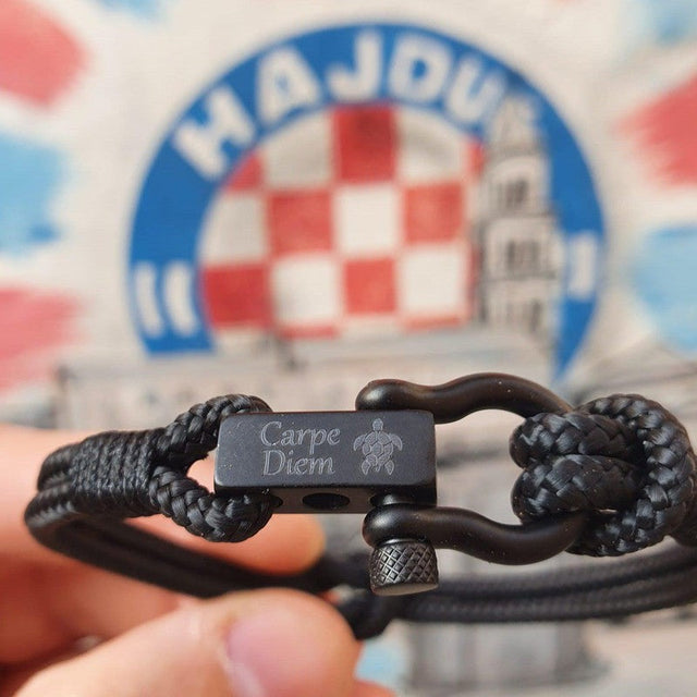 ROYAL 3mm nautical clasp bracelet black