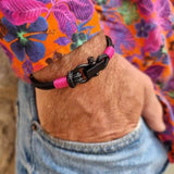 ROYAL 3mm nautical clasp bracelet black fuchsia