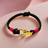 ROYAL 3mm nautical clasp bracelet black fuchsia