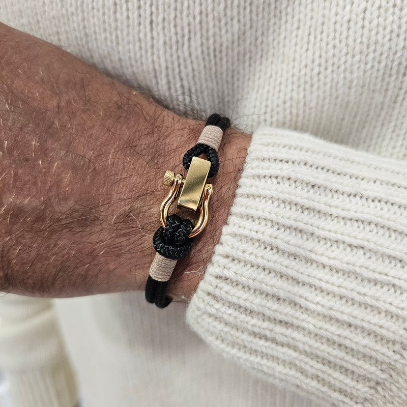 ROYAL 3mm nautical clasp bracelet black light brown