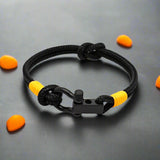 ROYAL 3mm nautical clasp bracelet black orange