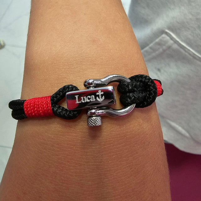 ROYAL 3mm nautical clasp bracelet black red