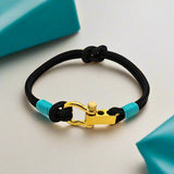 ROYAL 3mm nautical clasp bracelet black turquoise