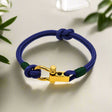ROYAL 3mm nautical clasp bracelet blue dark green