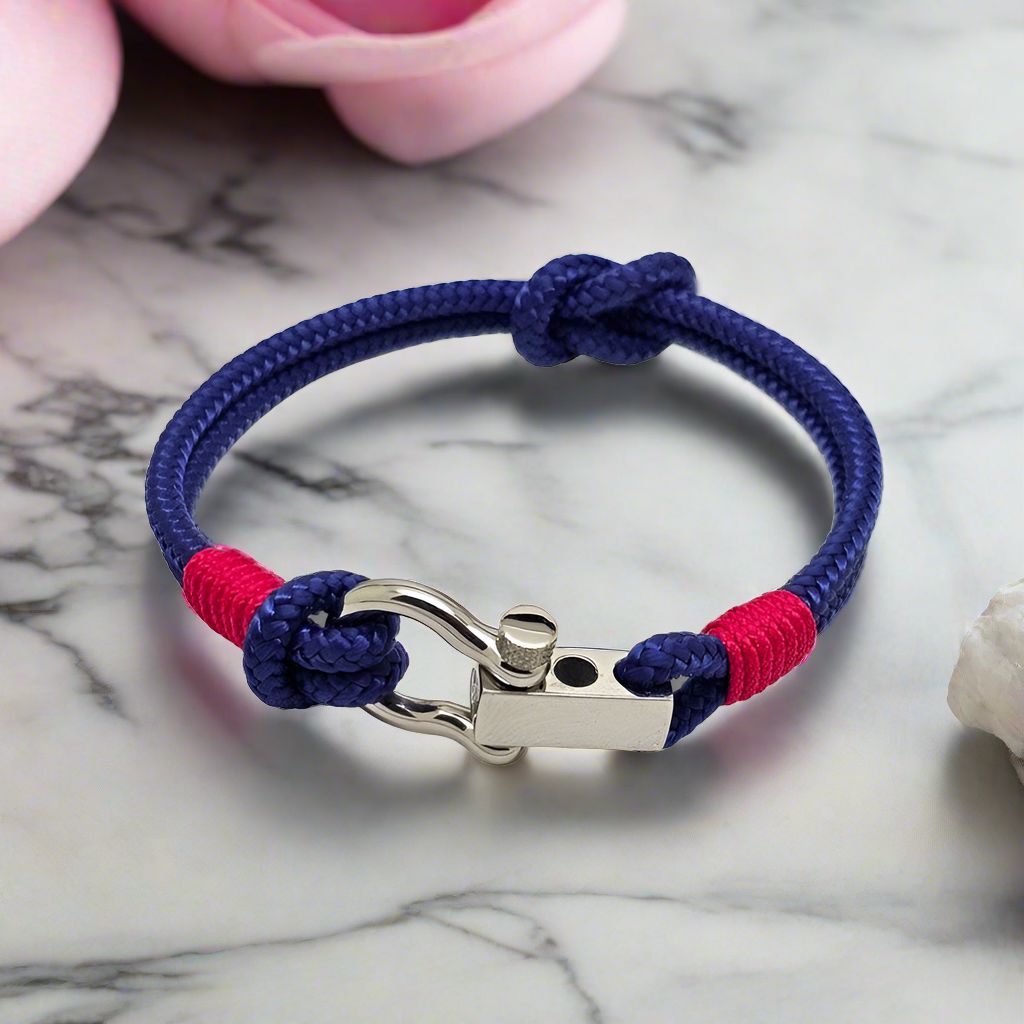 ROYAL 3mm nautical clasp bracelet blue fuchsia