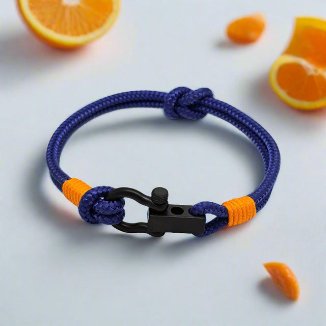 ROYAL 3mm nautical clasp bracelet blue orange