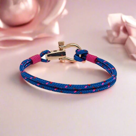 ROYAL 3mm nautical clasp bracelet blue pink