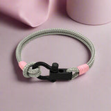 ROYAL 3mm nautical clasp bracelet grey baby pink