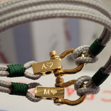 ROYAL 3mm nautical clasp bracelet grey dark green