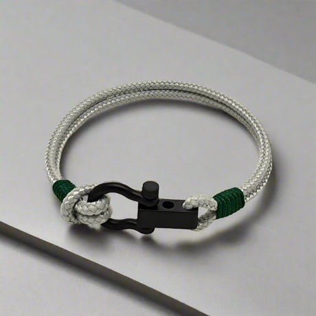 ROYAL 3mm nautical clasp bracelet grey dark green