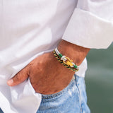 ROYAL 3mm nautical clasp bracelet grey dark green