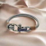 ROYAL 3mm nautical clasp bracelet grey light brown