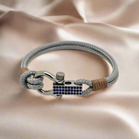 ROYAL 3mm nautical clasp bracelet grey light brown