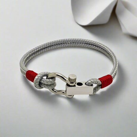 ROYAL 3mm nautical clasp bracelet grey red