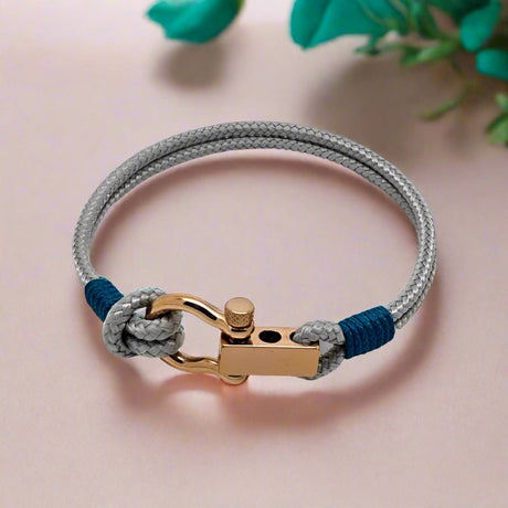 ROYAL 3mm nautical clasp bracelet grey teal