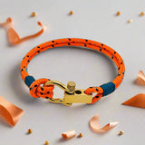 ROYAL 3mm nautical clasp bracelet orange mix teal