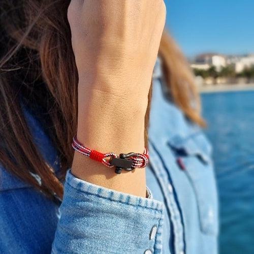 ROYAL 3mm nautical clasp bracelet red mix