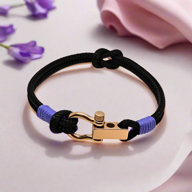 ROYAL mini shackle bracelet black lavender purple