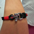 ROYAL mini shackle bracelet black red