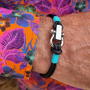 ROYAL mini shackle bracelet black turquoise